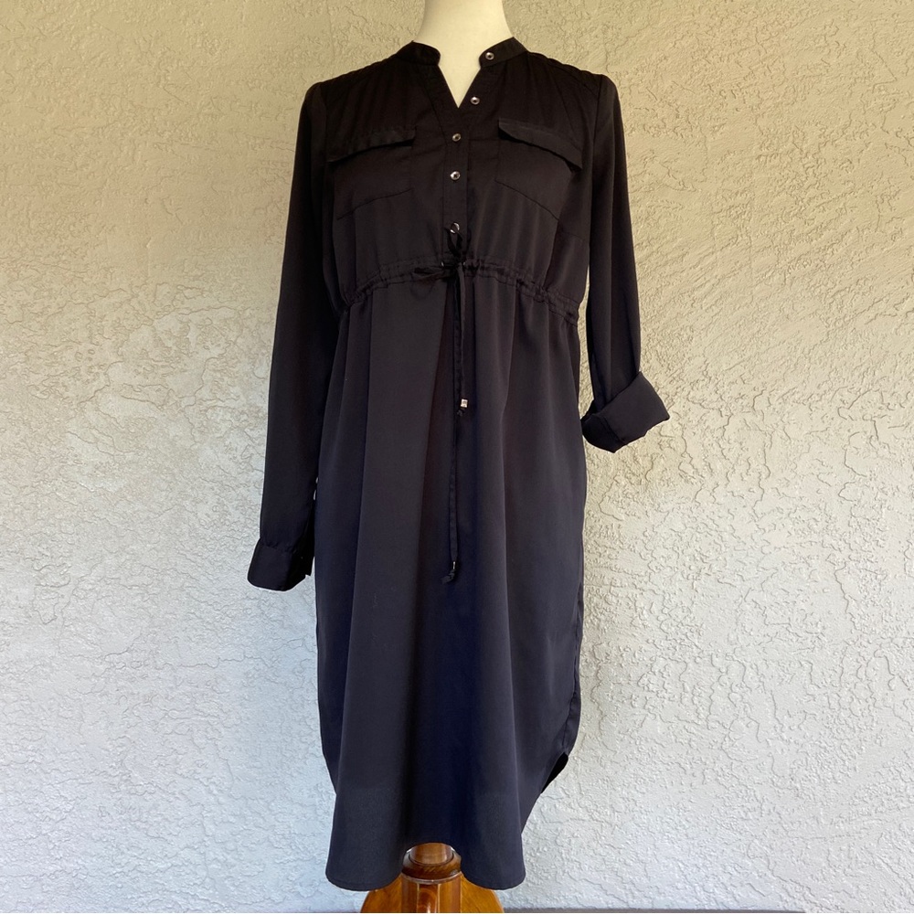 Motherhood Maternity Black Tie Waist Dress - Size Medium